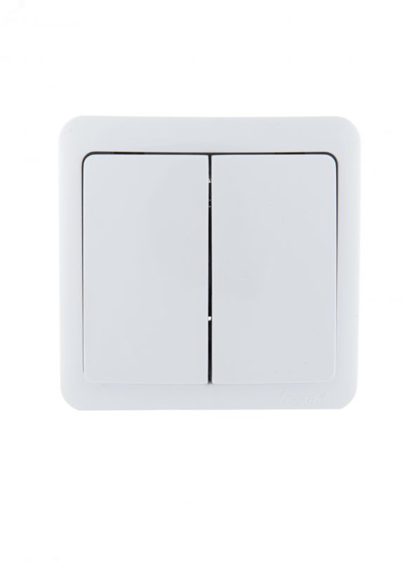 VIOLA Выключатель двойной белый (12шт/144шт)