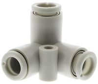 KQ2D06-00A, SMC Pneumatic Delta Union Tube-to-Tube Adapter, Connection A 6mm, B 6mm, C 6mm, Переходник