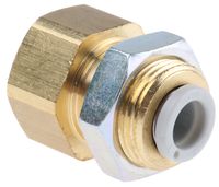 KQ2E06-02A, SMC Pneumatic Bulkhead Threaded-to-Tube Adapter, Push In 6 mm, Rc 1/4 Female BSPPx6mm, Переходник