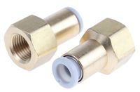 KQ2F06-01A, SMC Threaded-to-Tube Pneumatic Fitting R 1/8 to Push In 6 mm, KQ2 Series, Переходник