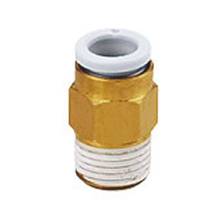 KQ2H01-34AS, SMC Threaded-to-Tube Pneumatic Fitting NPT 1/8 to Push In 1/8 in, KQ2 Series, Переходник