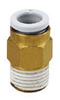 KQ2H04-M5N, SMC Threaded-to-Tube Pneumatic Fitting M5 to Push In 4 mm, KQ2 Series, Переходник