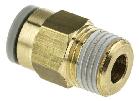 KQ2H06-01AS, SMC Threaded-to-Tube Pneumatic Fitting R 1/8 to Push In 6 mm, KQ2 Series, Переходник