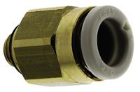 KQ2H06-M5A, SMC Threaded-to-Tube Pneumatic Fitting M5 to Push In 6 mm, KQ2 Series, 10 bar, Переходник