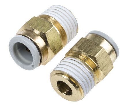 KQ2H08-02AS, SMC Threaded-to-Tube Pneumatic Fitting R 1/4 to Push In 8 mm, KQ2 Series, Переходник