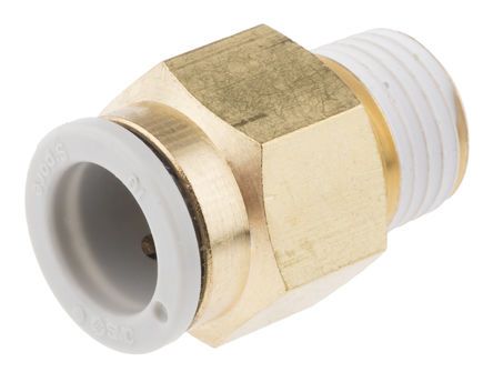 KQ2H10-02AS, SMC Threaded-to-Tube Pneumatic Fitting R 1/4 to Push In 10 mm, KQ2 Series, Переходник