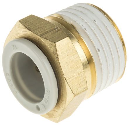 KQ2H12-04AS, SMC Threaded-to-Tube Pneumatic Fitting R 1/2 to Push In 12 mm, KQ2 Series, Переходник