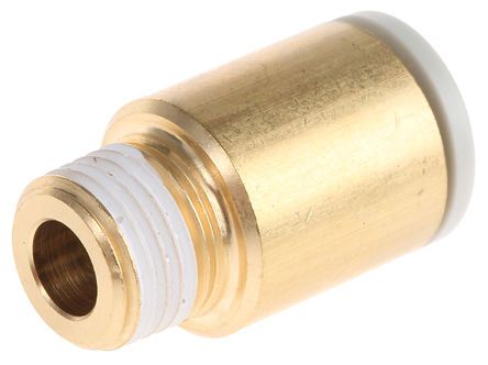 KQ2S08-01AS, SMC Threaded-to-Tube Pneumatic Fitting R 1/8 to Push In 8 mm, KQ2 Series, Переходник