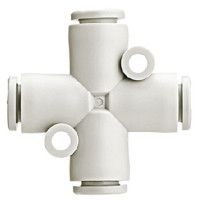 KQ2TW10-00A, SMC Pneumatic Cross Tube-to-Tube Adapter Connection A 10mm, B 10mm, C 10mm, D 10mm, Переходник