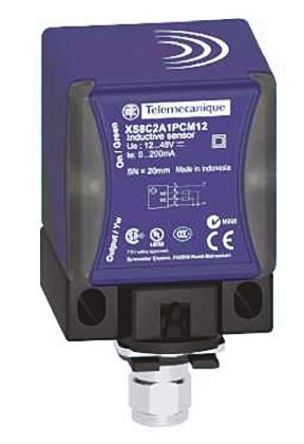 XS8C2A1PCM12, Telemecanique Sensors Inductive Sensor - Block, PNP-NO/NC Output, 20 mm Detection, IP65, IP67, IP69K, M12 - 4 Pin, Индуктивный датчик приближения