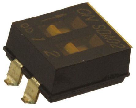 SDA02H0SBR, C & K 2 Way Surface Mount DIP Switch SPST, Flush Actuator, Переключатель