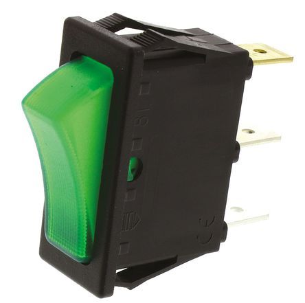 SX8111681E000000, Molveno Illuminated Single Pole Single Throw (SPST), On-None-Off Rocker Switch Panel Mount, Клавишный переключатель