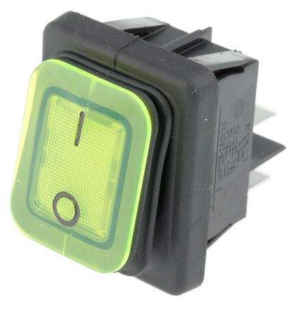 B4MASK48X1V11002, Molveno Illuminated Double Pole Single Throw (DPST), On-None-Off Rocker Switch Panel Mount, Клавишный переключатель
