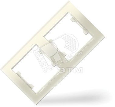 Рамка 2 поста Бриллиант горизонтальная слоновая кость