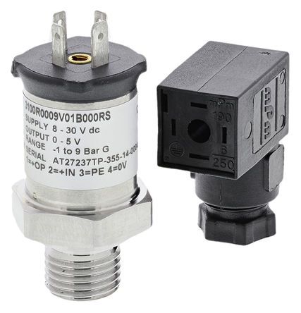 3100R0009V01B000, Gems Sensors Pressure Sensor for Fluid, Gas , 9bar Max Pressure Reading Voltage, Датчик давления