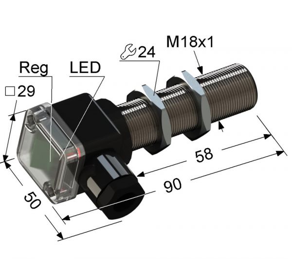 Оптический диффузионный датчик VB3C-18M90-TR400B61-B (ВБ3С.18М.90.TR400.6.1.В)