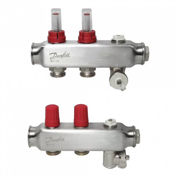 Комплект коллекторов Danfoss SSM-2F с расходомерами, 2 контура