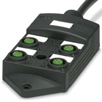 1452398, Phoenix Contact SACB-4/ 4- 5.0PUR SCO P Series M12 Sensor Box, 4 Port, 5m Cable Length