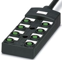 1452709, Phoenix Contact SACB-8/ 8-L-10.0PUR SCO P Series M12 Sensor Box, 8 Port, 10m Cable Length