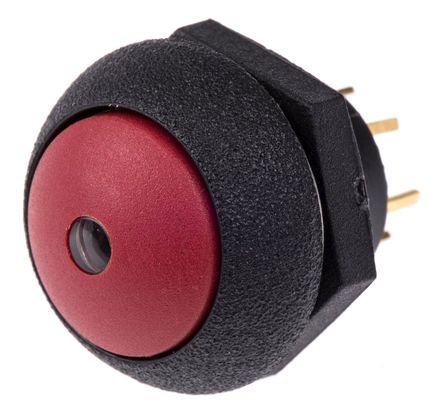 LP9-31231F21, Otto Single Pole Double Throw (SPDT) Momentary Red LED Push Button Switch, IP68S, Panel Mount, 28V dc, Кнопочный переключатель