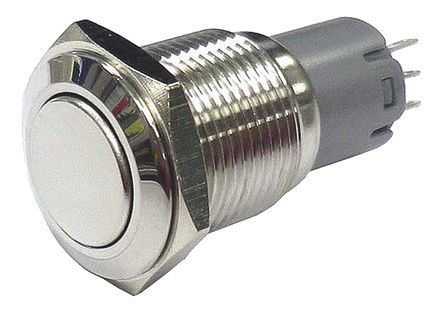 AV02-B32-M3-F, RS PRO Single Pole Double Throw (SPDT) Momentary Push Button Switch, IP65, IP67, 16 (Dia.)mm, Panel Mount, 250V ac, Кнопочный переключатель