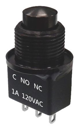 700H-SP7-PABLM1QE, RS PRO Single Pole Double Throw (SPDT) Momentary Push Button Switch, IP67, PCB, 250V ac, Кнопочный переключатель