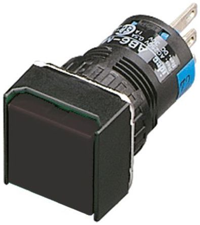 AB6Q-M1P-B, Idec Single Pole Double Throw (SPDT) Momentary Push Button Switch, IP65, 16 (Dia.)mm, Panel Mount, 250V ac/dc, Кнопочный переключатель