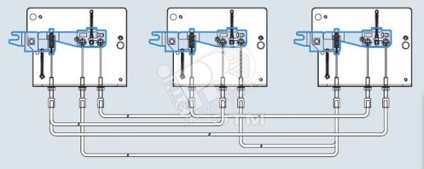 Мех блок на 3 автоматических выключателя MI