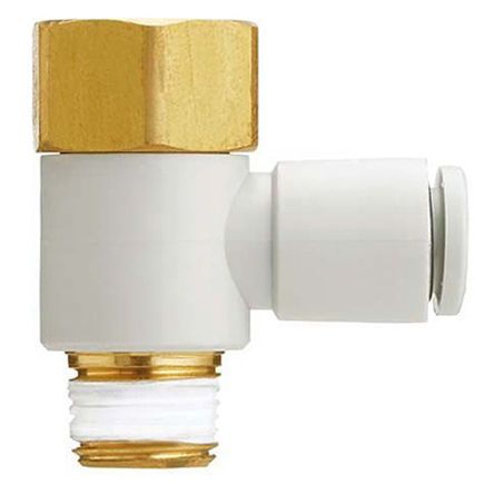 KQ2VF06-01AS, SMC Pneumatic Elbow Threaded Adapter, R 1/8 Female, Переходник