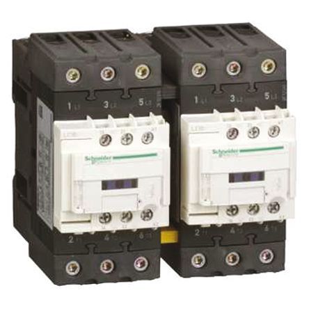 LC2D40AQ7, Schneider Electric 3 Pole Reversing Contactor, 400 V ac Coil, TeSys D, 30 kW, Контактор