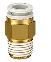 KQ2H08-03A, SMC Threaded-to-Tube Pneumatic Fitting R 3/8 to Push In 8 mm, KQ2 Series, 1 MPa, Переходник