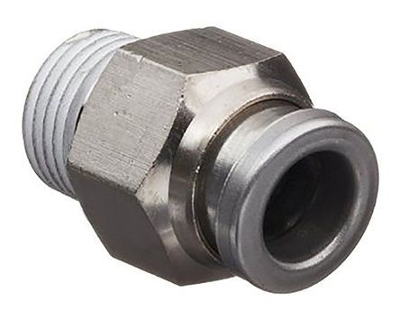 KQB2H07-32, SMC Tube-to-Tube KQB2 Pneumatic Straight Tube-to-Tube Adapter, Push In 1/4 in, Переходник
