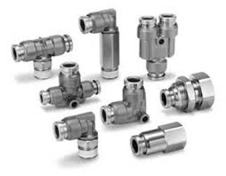 KQB2H07-00, SMC Tube-to-Tube KQB2 Pneumatic Straight Tube-to-Tube Adapter, Push In 1/4 in to Push In 1/4 in, Переходник