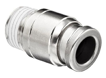 KQG2S07-N01S, SMC Threaded-to-Tube Pneumatic Fitting NPT 1/8 to Push In 1/4 in, KQG2 Series, 1 MPa, Переходник