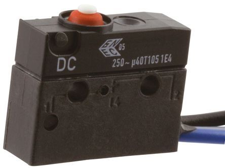 DC2C-P3AA, ZF SPDT Button Microswitch, 10 A @ 250 V ac, Микропереключатель