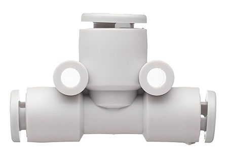 KJT04-06, SMC Pneumatic Bulkhead Tube-to-Tube Adapter Tee Push In 4 mm to Push In 4 mm, Переходник