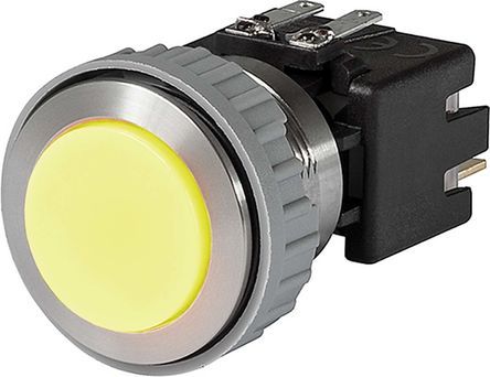 1241.7236.1123000, Schurter Double Pole Double Throw (DPDT) Latching Yellow LED Push Button Switch, IP64 (Front), Кнопочный переключатель