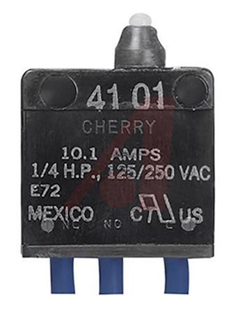 0E72-40AT, ZF NC, NO Button Microswitch, 10.1 A, Микропереключатель