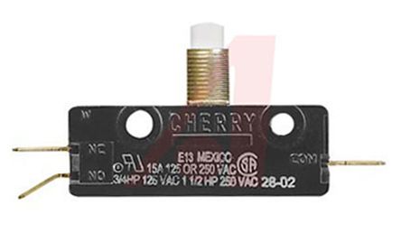 0E1300J0, ZF SPDT Button Microswitch, 15 A @ 125/250 V ac, 2 A @ 48 V dc, Микропереключатель