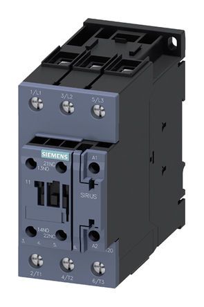 3RT2037-1NB30, Siemens 3 Pole Contactor - 65 A, 24 V ac/dc Coil, SIRIUS Innovation, 3NO, 30 kW, Контактор