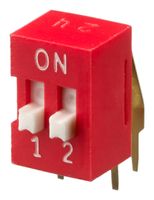 DA02V, APEM 2 Way Through Hole DIP Switch SPST, Raised Actuator, Переключатель
