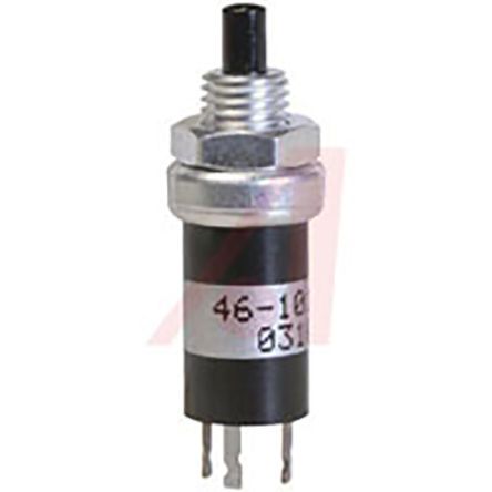 46-101 BLK, Grayhill Single Pole Double Throw (SPDT) Momentary Push Button Switch, Panel Mount, 220V ac, Кнопочный переключатель
