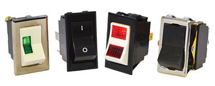 LTILA51-6M-BL-RC-MBL-XPP1, Carling Technologies Illuminated Single Pole Double Throw (SPDT), On-None-Off Rocker Switch Panel Mount, Клавишный переключатель