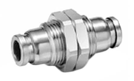 KQG2E16-00, SMC Pneumatic Bulkhead Tube-to-Tube Adapter Straight Push In 16 mm to Push In 16 mm, Переходник