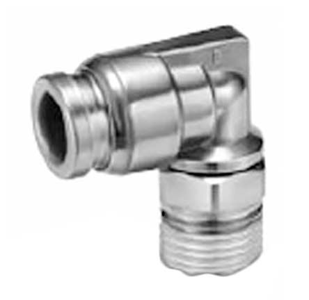 KQG2L10-01S, SMC Threaded-to-Tube Elbow Connector R 1/8 to Push In 10 mm, KQG2 Series, 1 MPa, 3 (Proof) MPa, Муфта