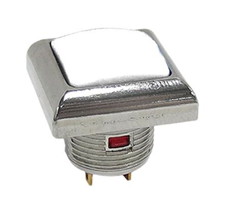 PAS6D1AM1CES1-5, RS PRO Single Pole Single Throw (SPST) Momentary Miniature Push Button Switch, IP67, 13.6 (Dia.)mm, Square Threaded,, Кнопочный переключатель