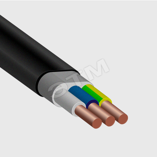 Кабель силовой ВВГнг(А)-LS-П 3х2.5ок (N.PE) - 0.66 плоский однопроволочный