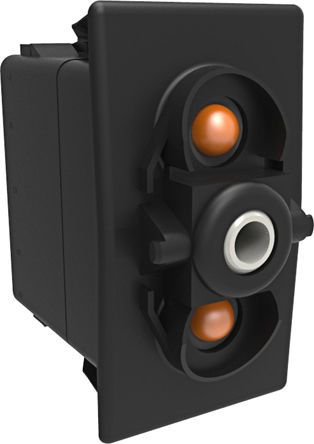 VFB2UPPC-00000-000, Carling Technologies Illuminated Double Pole Single Throw (DPST), On-None-(On) Rocker Switch Panel Mount, Клавишный переключатель