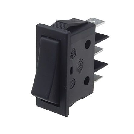 B11D411000000, Molveno Single Pole Double Throw (SPDT), (On)-Off-(On) Rocker Switch Panel Mount, Клавишный переключатель