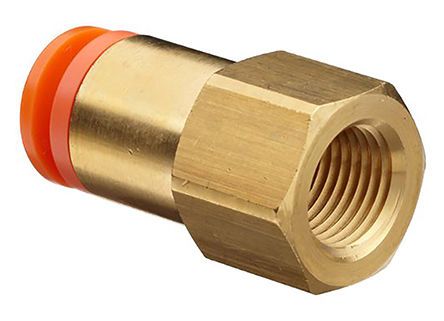 KQ2F12-G02A, SMC Threaded-to-Tube Pneumatic Fitting G 1/4 to Push In 12 mm, KQ2 Series, 1 MPa, 3 (Proof) MPa, Прямой фитинг